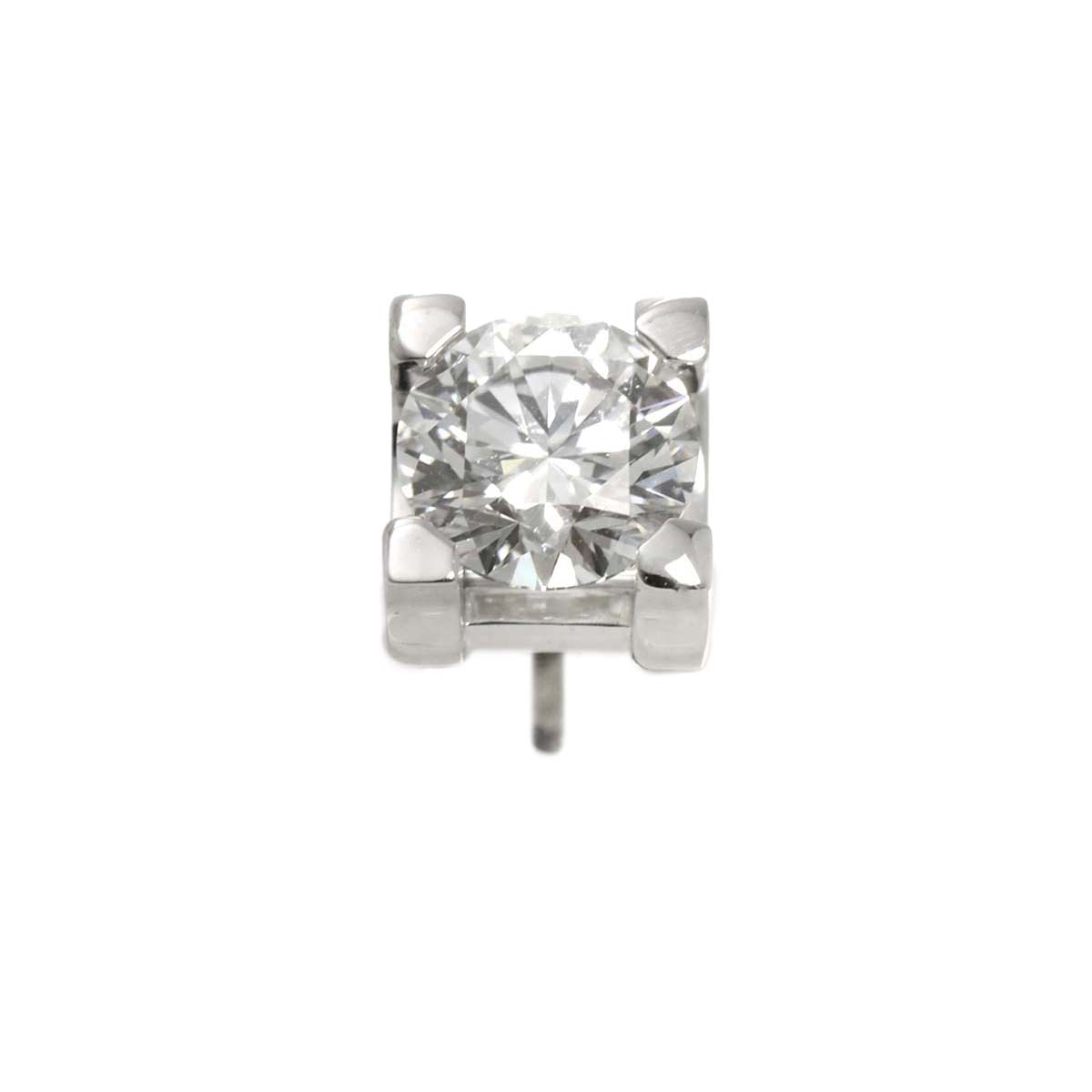 Diamond 0.53ct G/VVS1/EX Earring Pierced 18K WG One Piece only