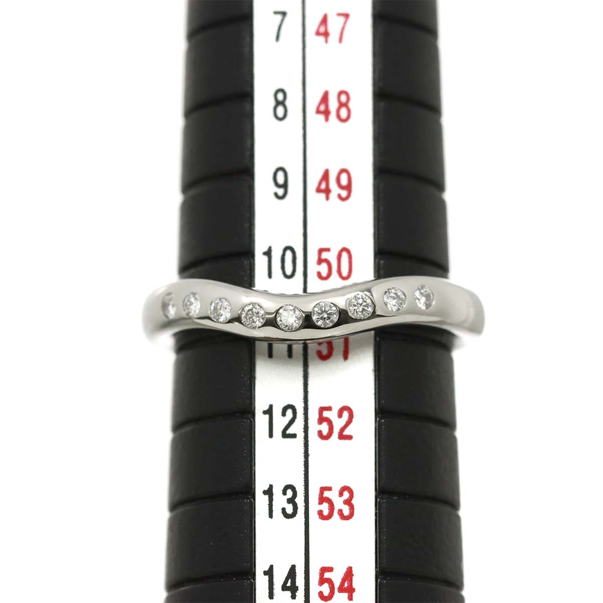 Wide Curved Band Diamond Ring Pt Platinum Size5.5-5.75(US)