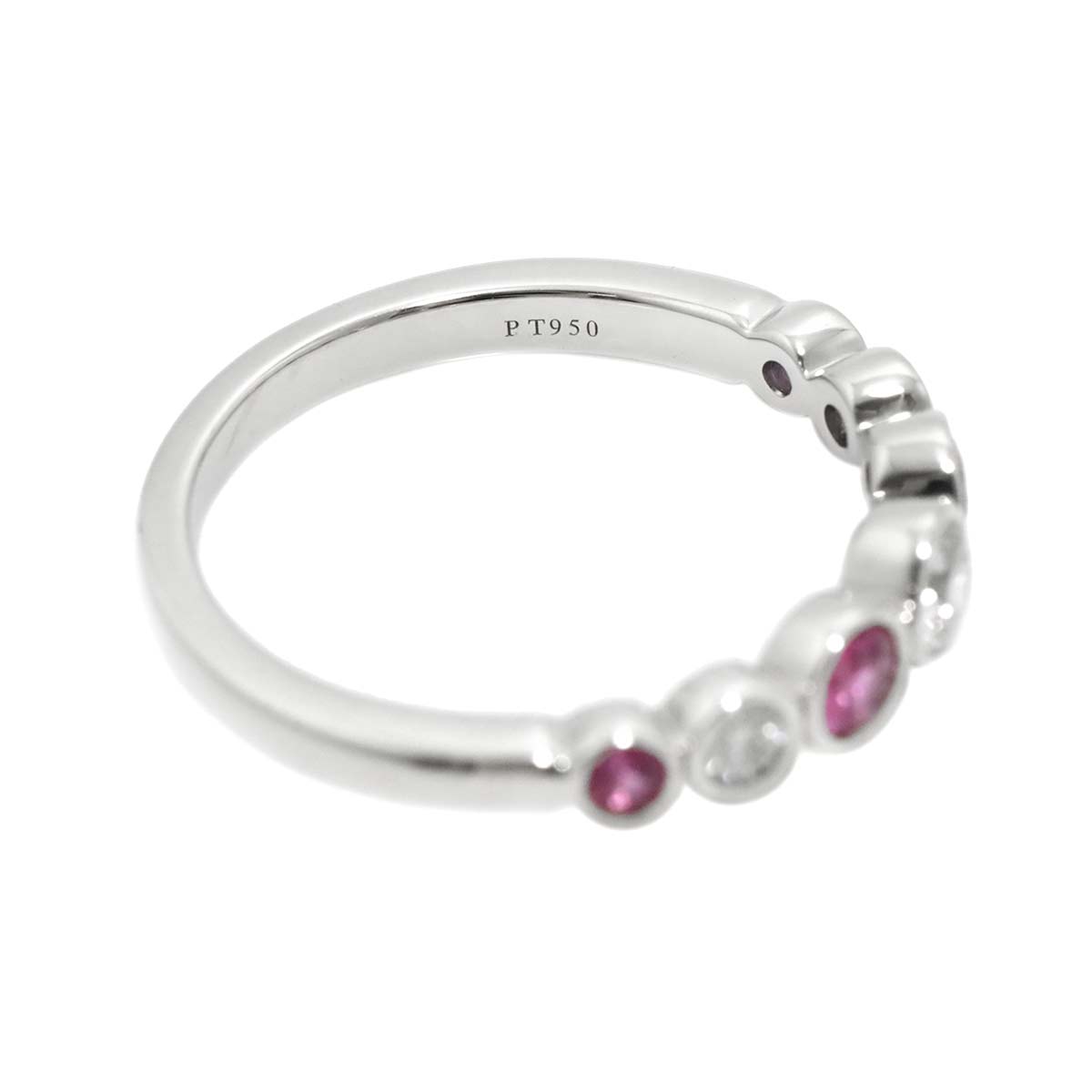 Jazz Graduated Diamond Sapphire Ring Pt size5.75-6(US)