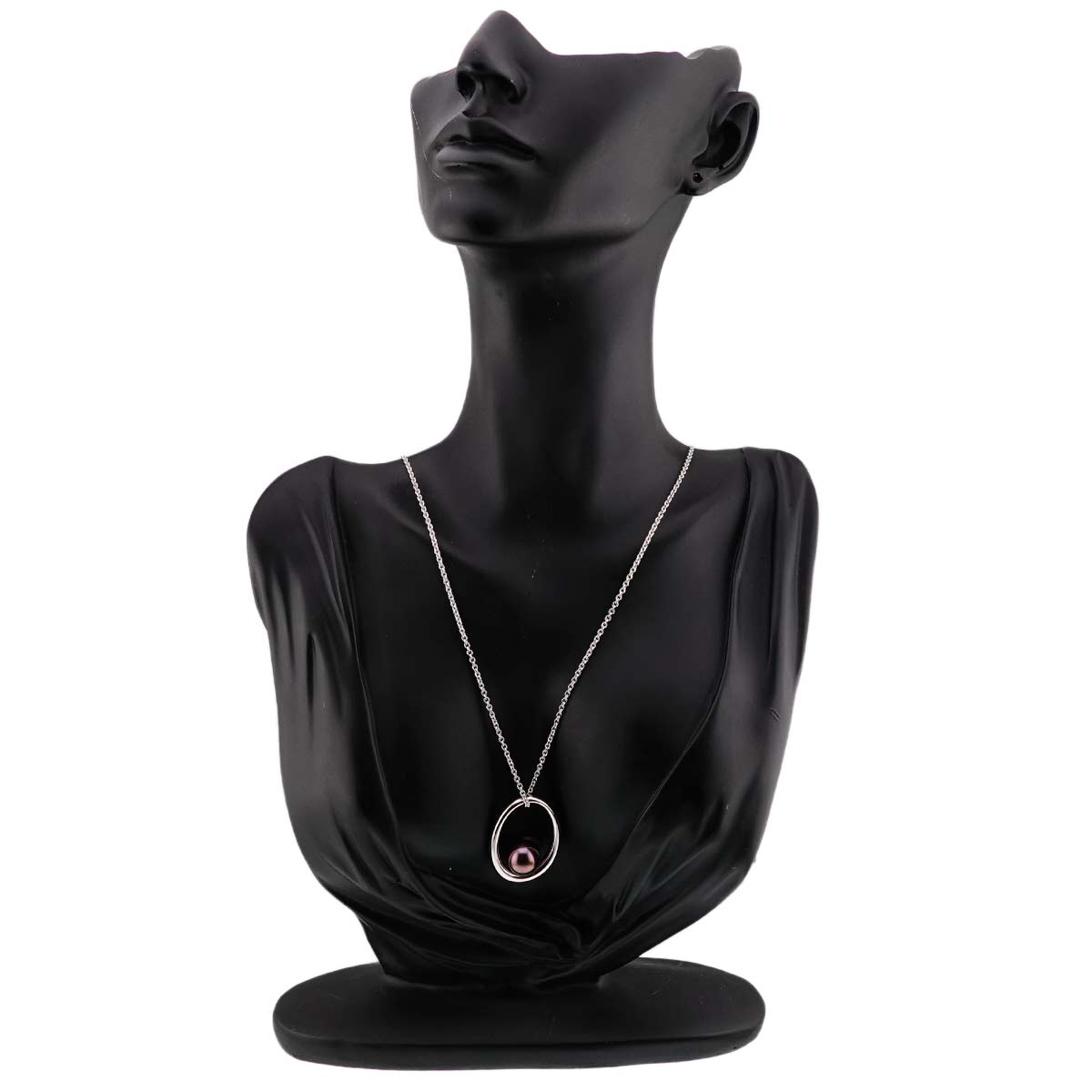Black South Sea pearl 11.2mm Necklace 18K WG 750