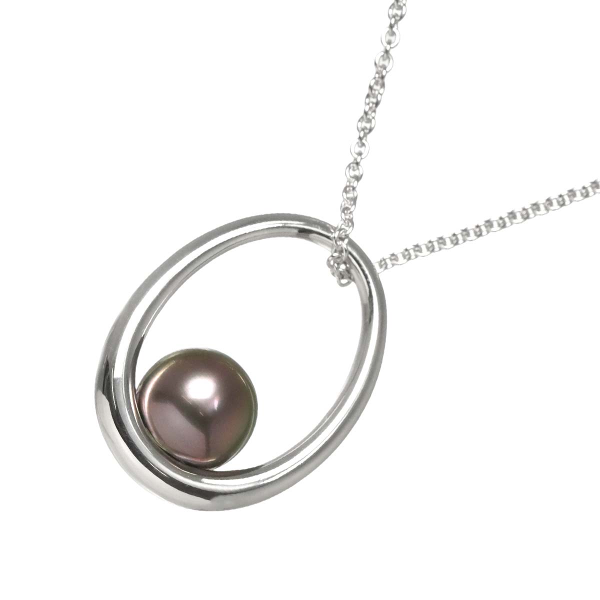 Black South Sea pearl 11.2mm Necklace 18K WG 750