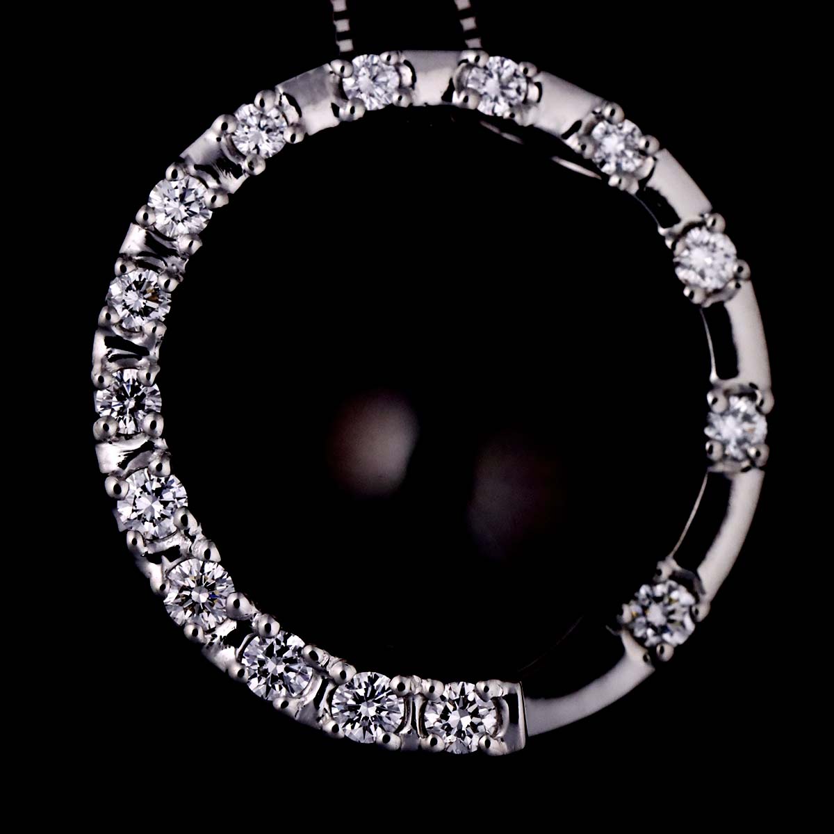 Black Pearl 11.2mm Diamond 0.36ct Necklace Pt