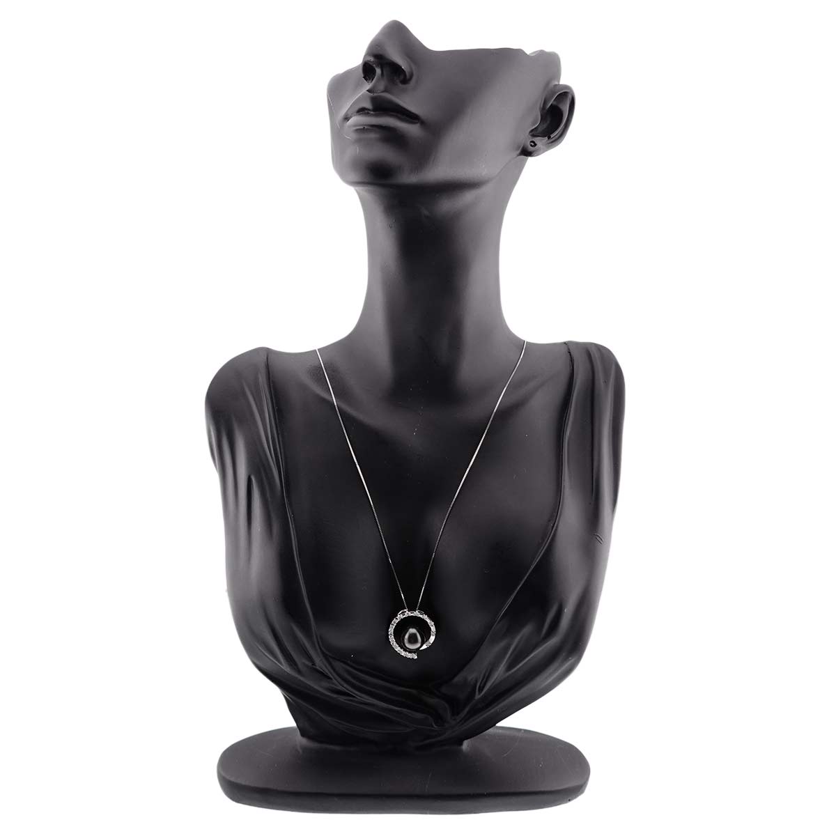 Black Pearl 11.2mm Diamond 0.36ct Necklace Pt