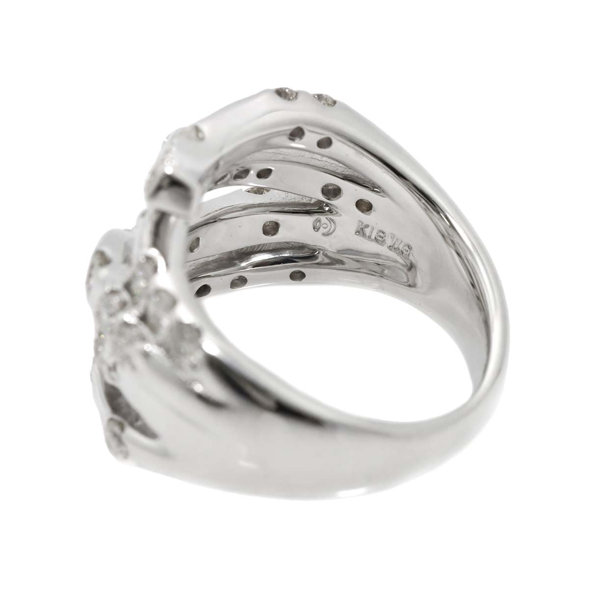 Diamond 0.85ct Ring 18K White Gold 750 Size5.5-5.75(US)