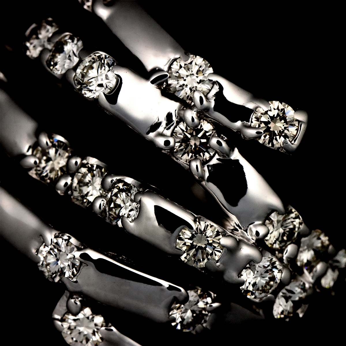 Diamond 0.85ct Ring 18K White Gold 750 Size5.5-5.75(US)