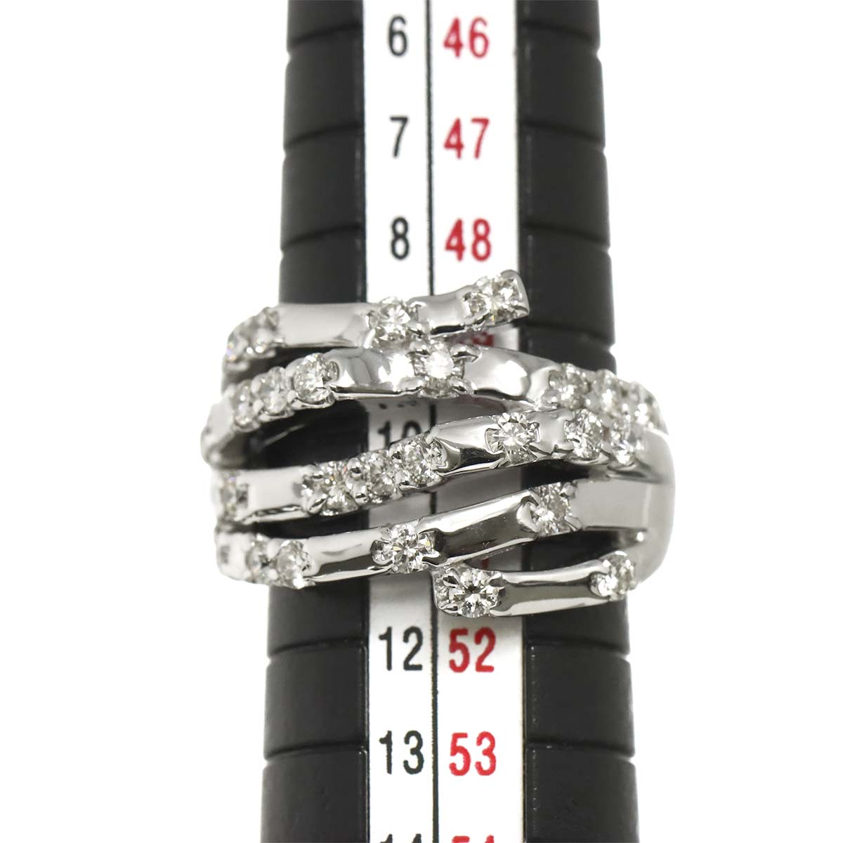 Diamond 0.85ct Ring 18K White Gold 750 Size5.5-5.75(US)