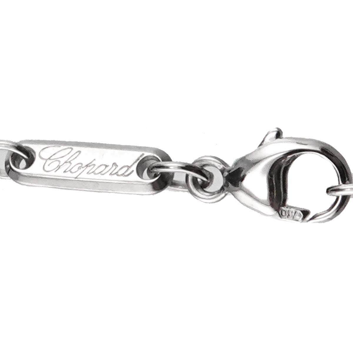 Happy Diamond Sapphire Heart Necklace 18K White Gold 750