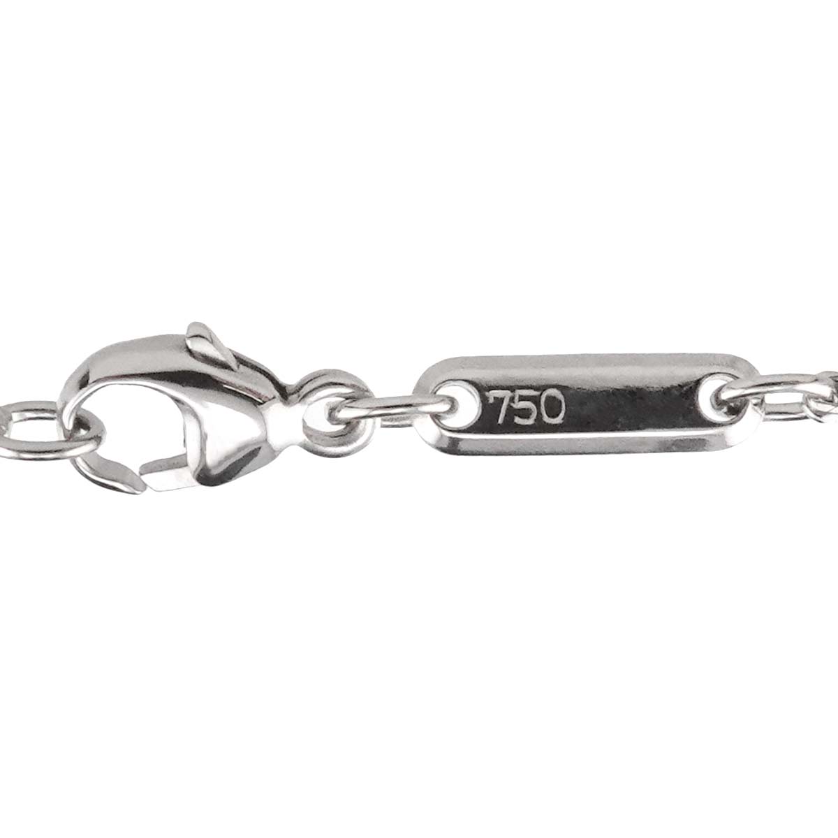 Happy Diamond Sapphire Heart Necklace 18K White Gold 750