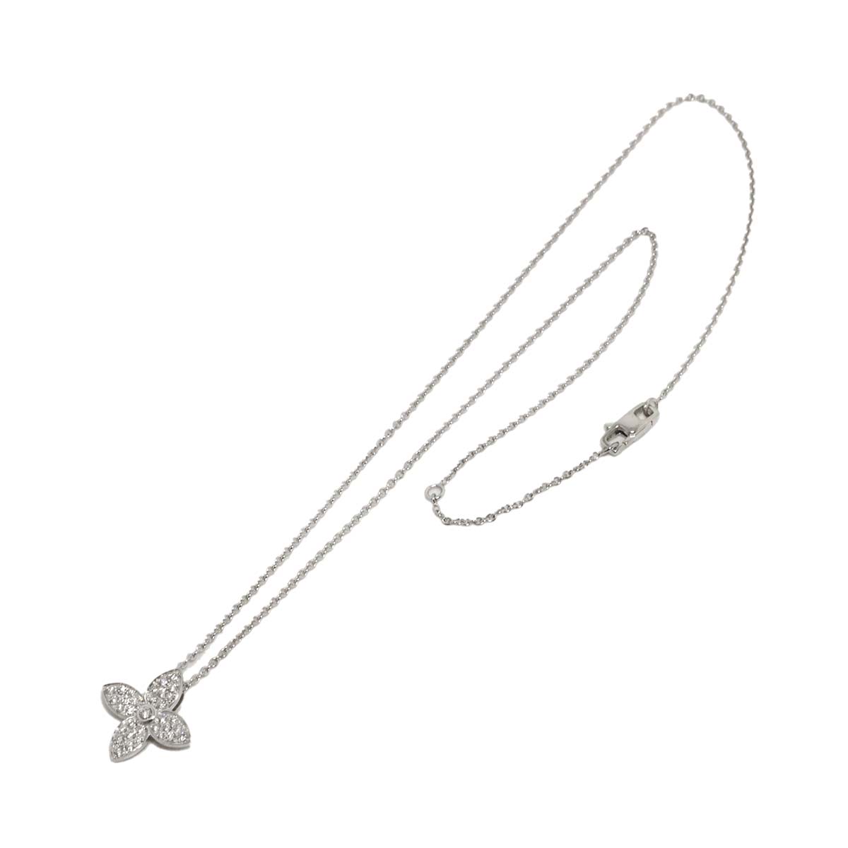 Pendentif Star blossom Diamond Necklace 18K WG 750