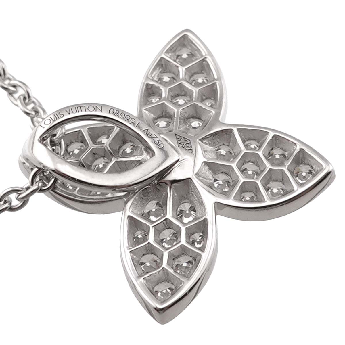 Pendentif Star blossom Diamond Necklace 18K WG 750