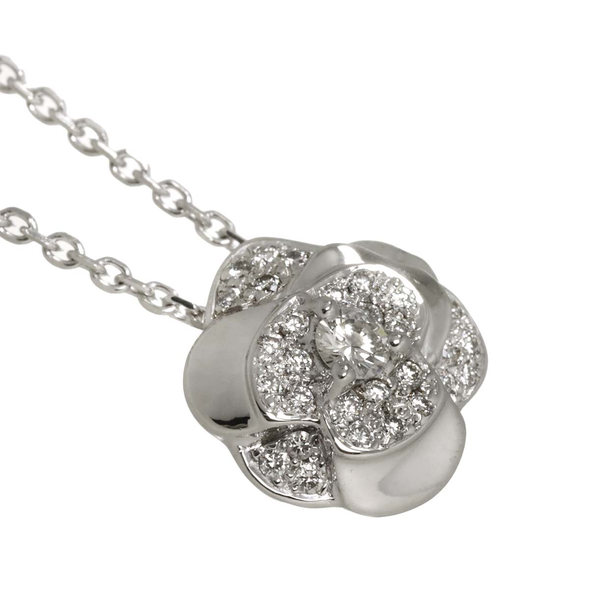 Camelia Necklace Diamond 18K White Gold 750
