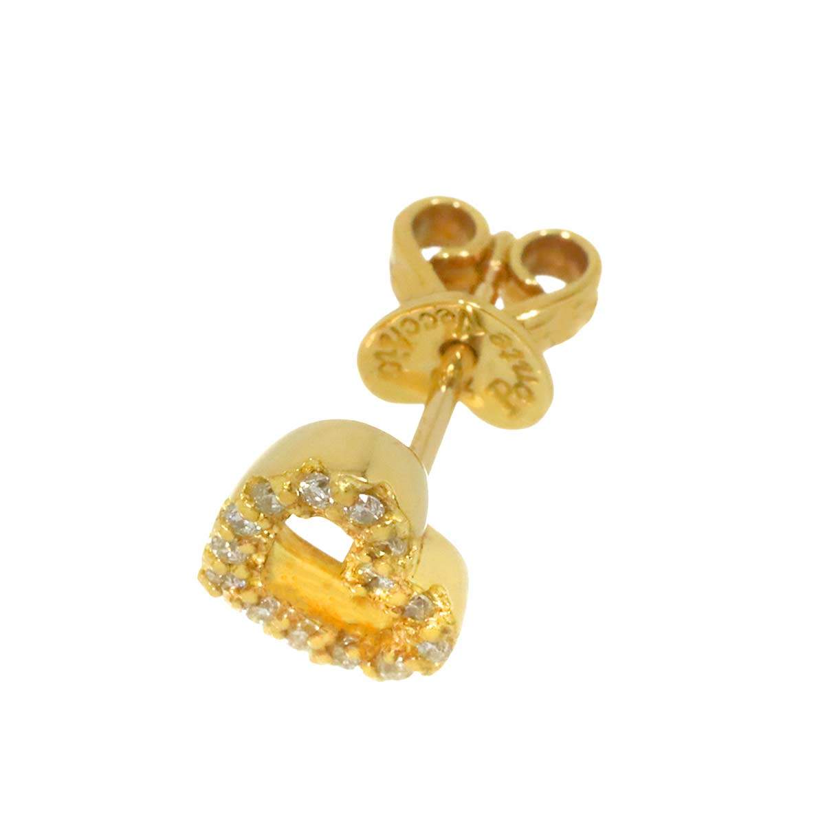 Diamond 0.07ct Heart Earring 18K YG 750 One Piece only