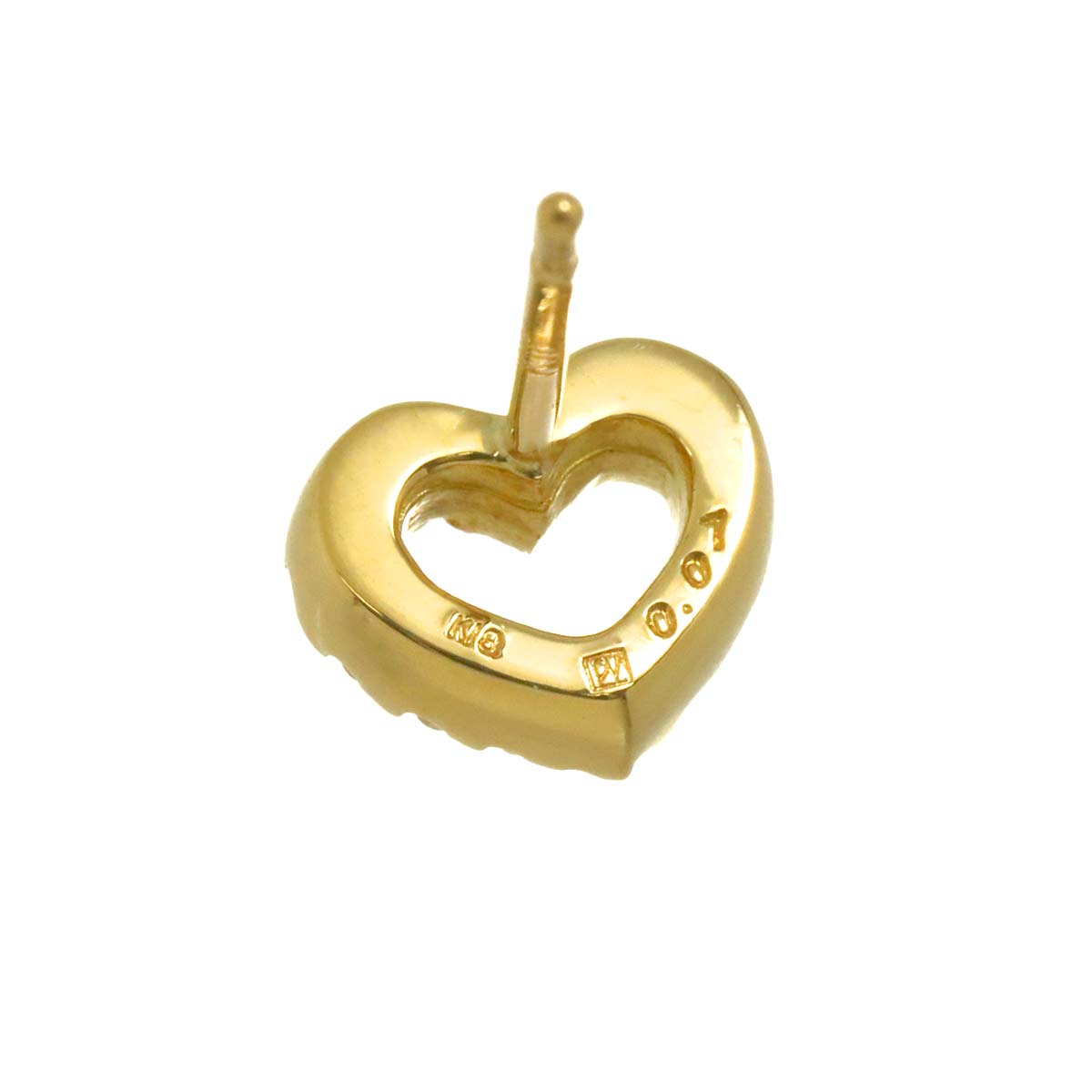 Diamond 0.07ct Heart Earring 18K YG 750 One Piece only