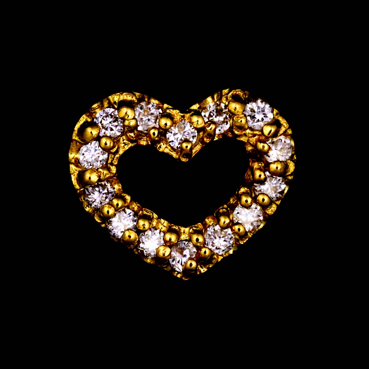 Diamond 0.07ct Heart Earring 18K YG 750 One Piece only