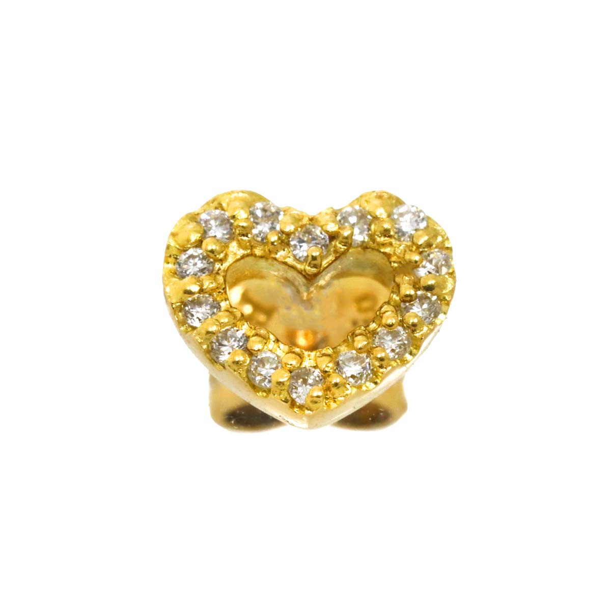 Diamond 0.07ct Heart Earring 18K YG 750 One Piece only