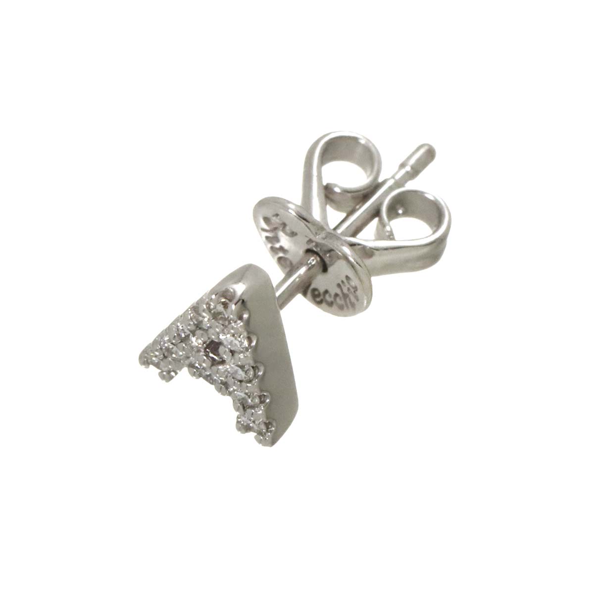 Diamond 0.05ct Earring Pierced 18K WG One Piece only