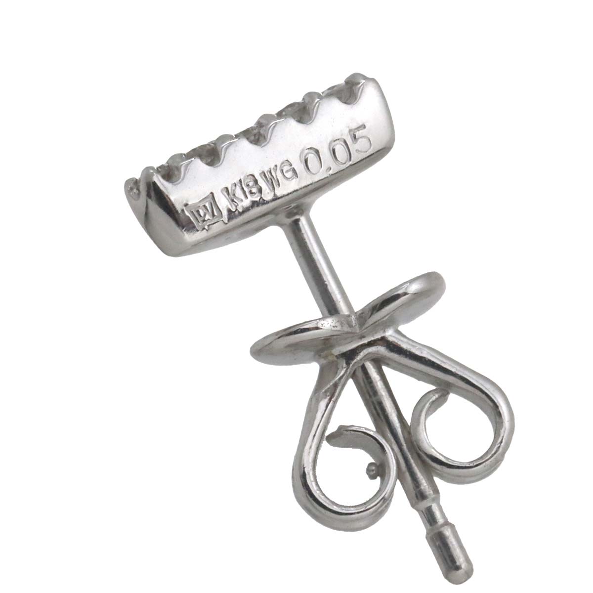 Diamond 0.05ct Earring Pierced 18K WG One Piece only