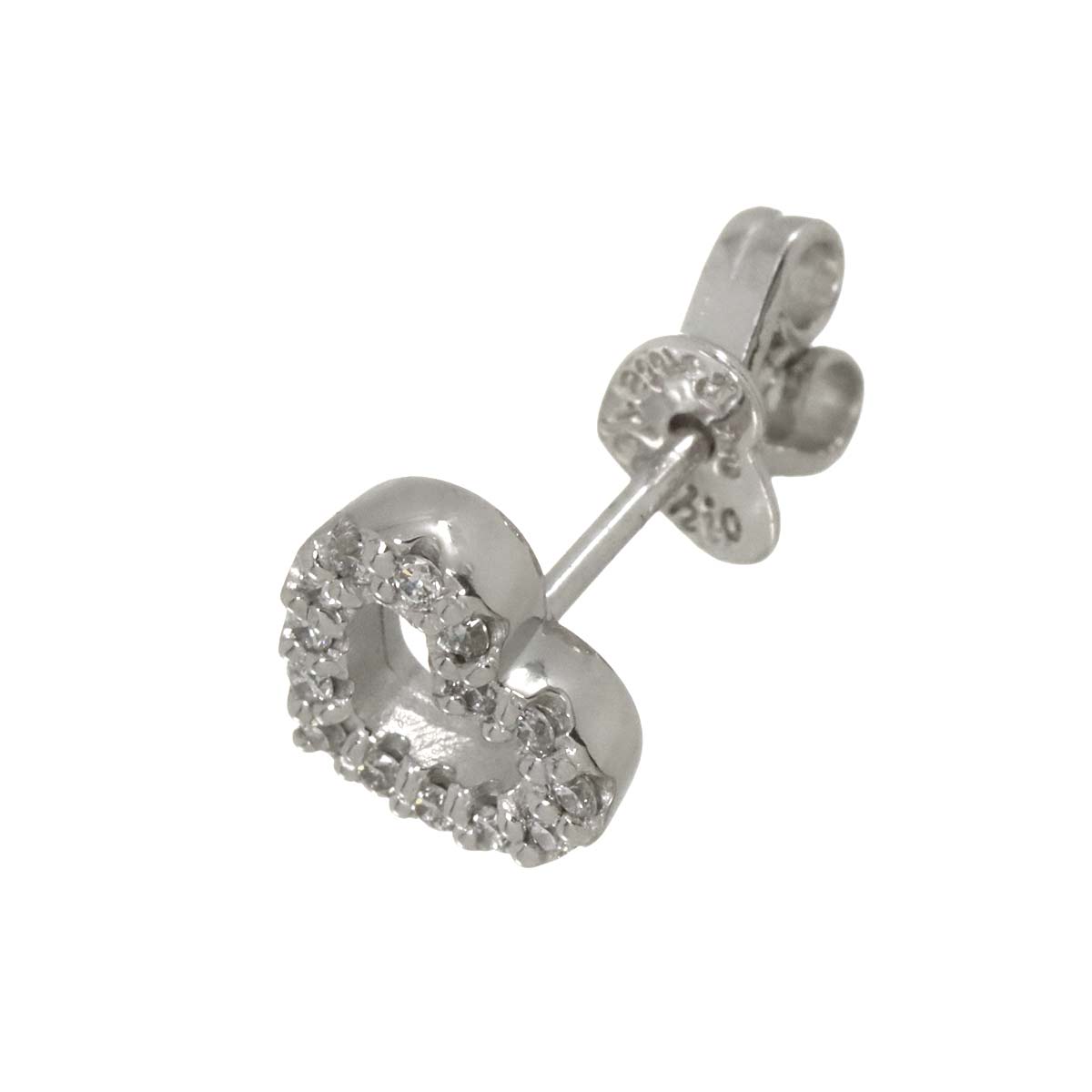 Diamond 0.08ct Earring Pierced 18K WG One Piece only