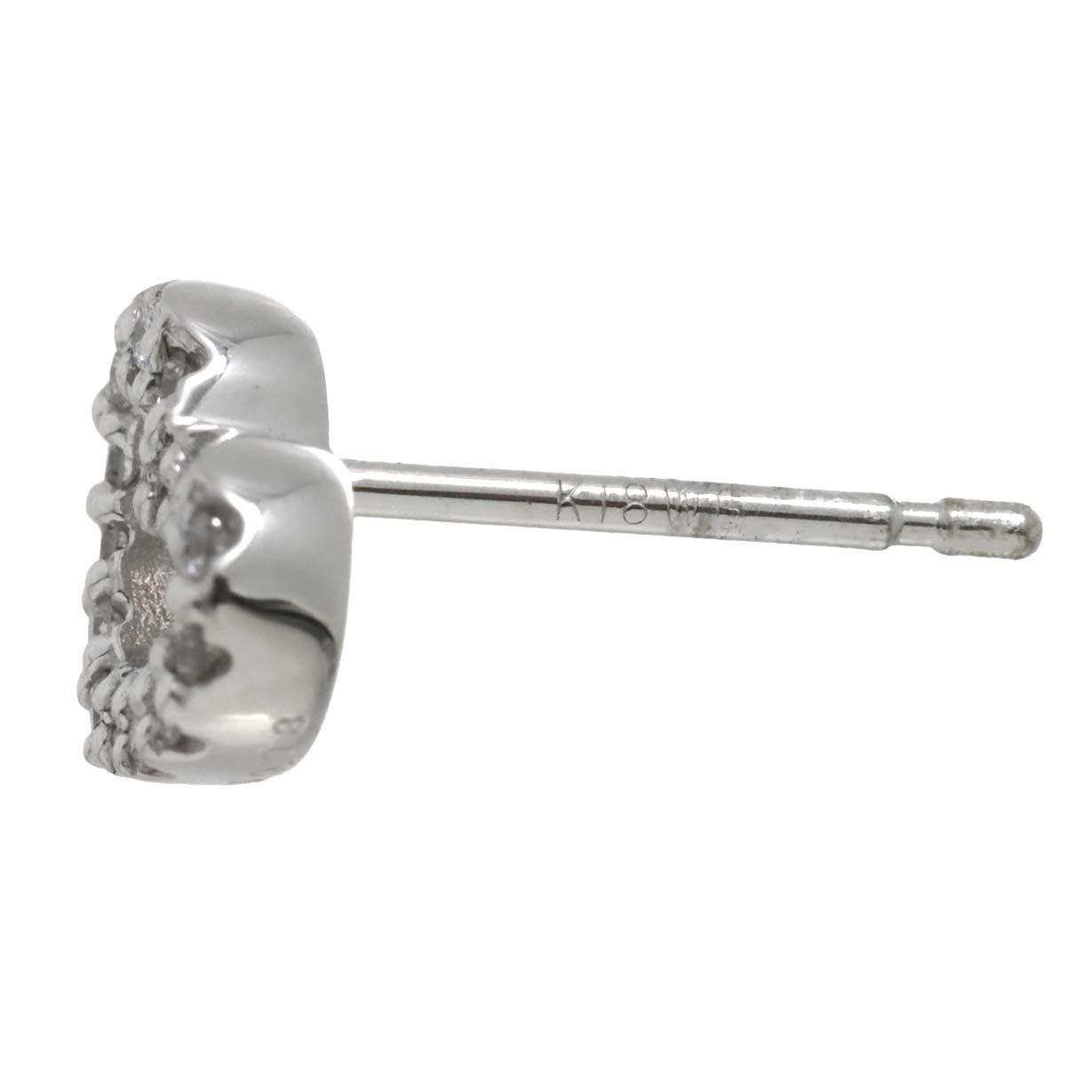 Diamond 0.08ct Earring Pierced 18K WG One Piece only