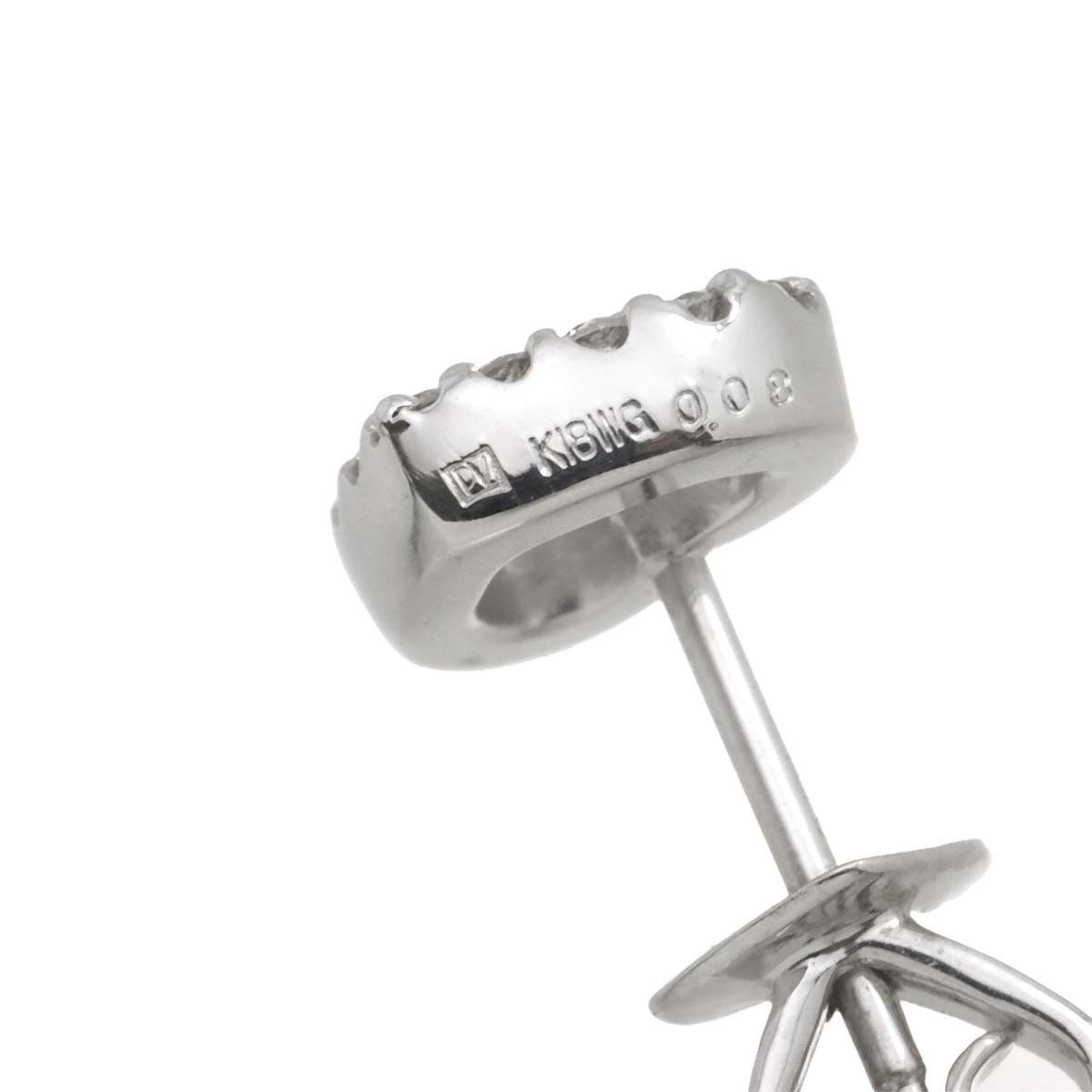 Diamond 0.08ct Earring Pierced 18K WG One Piece only