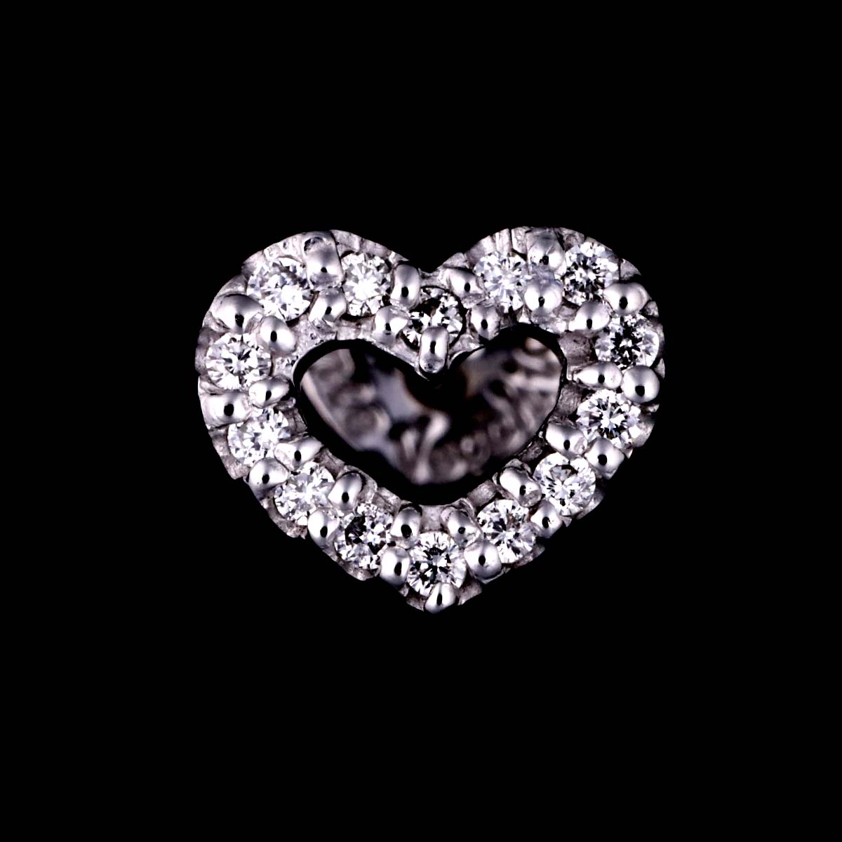 Diamond 0.08ct Earring Pierced 18K WG One Piece only