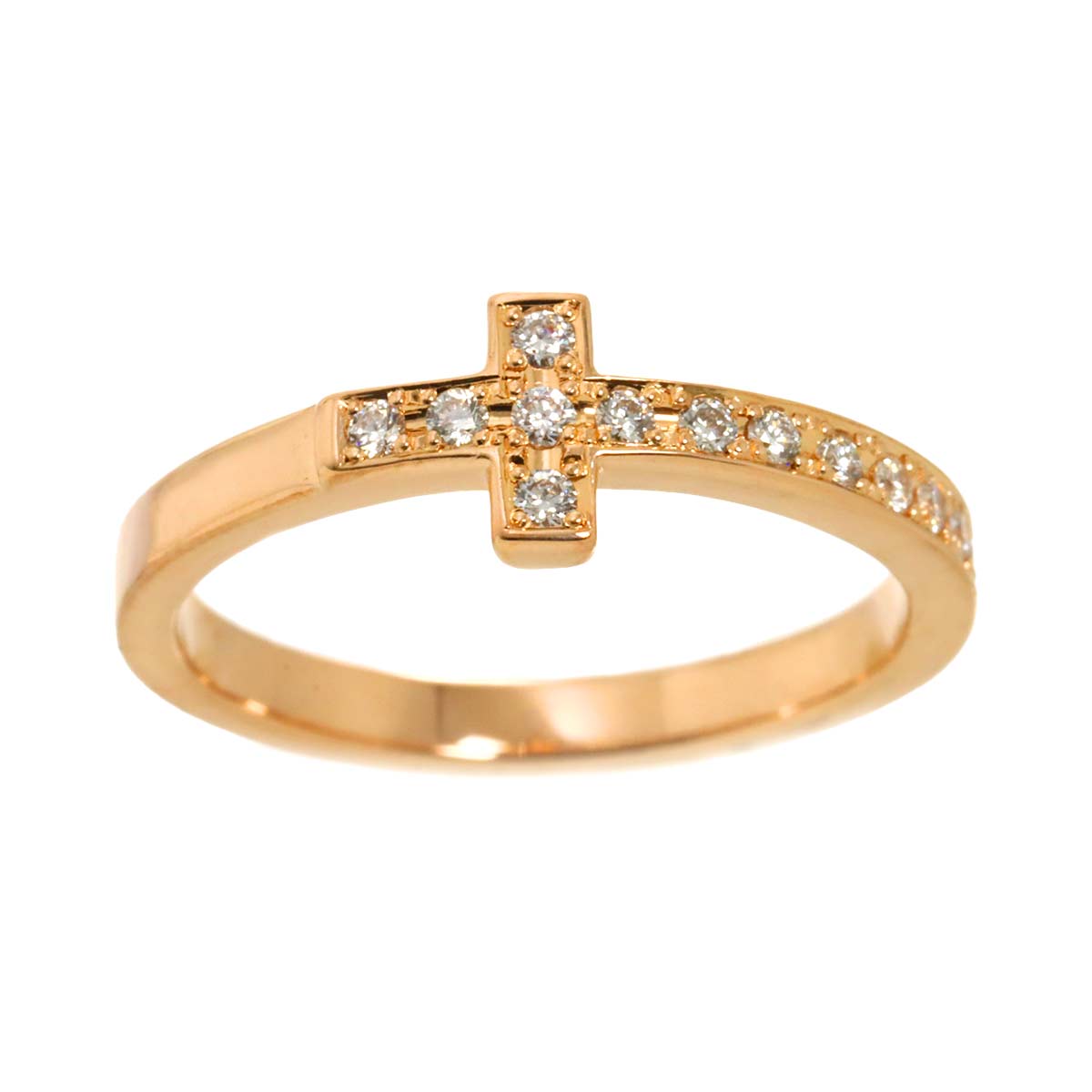 Diamond 0.20ct Ring 18K PG Pink Gold 750 Size6-6.25(US)