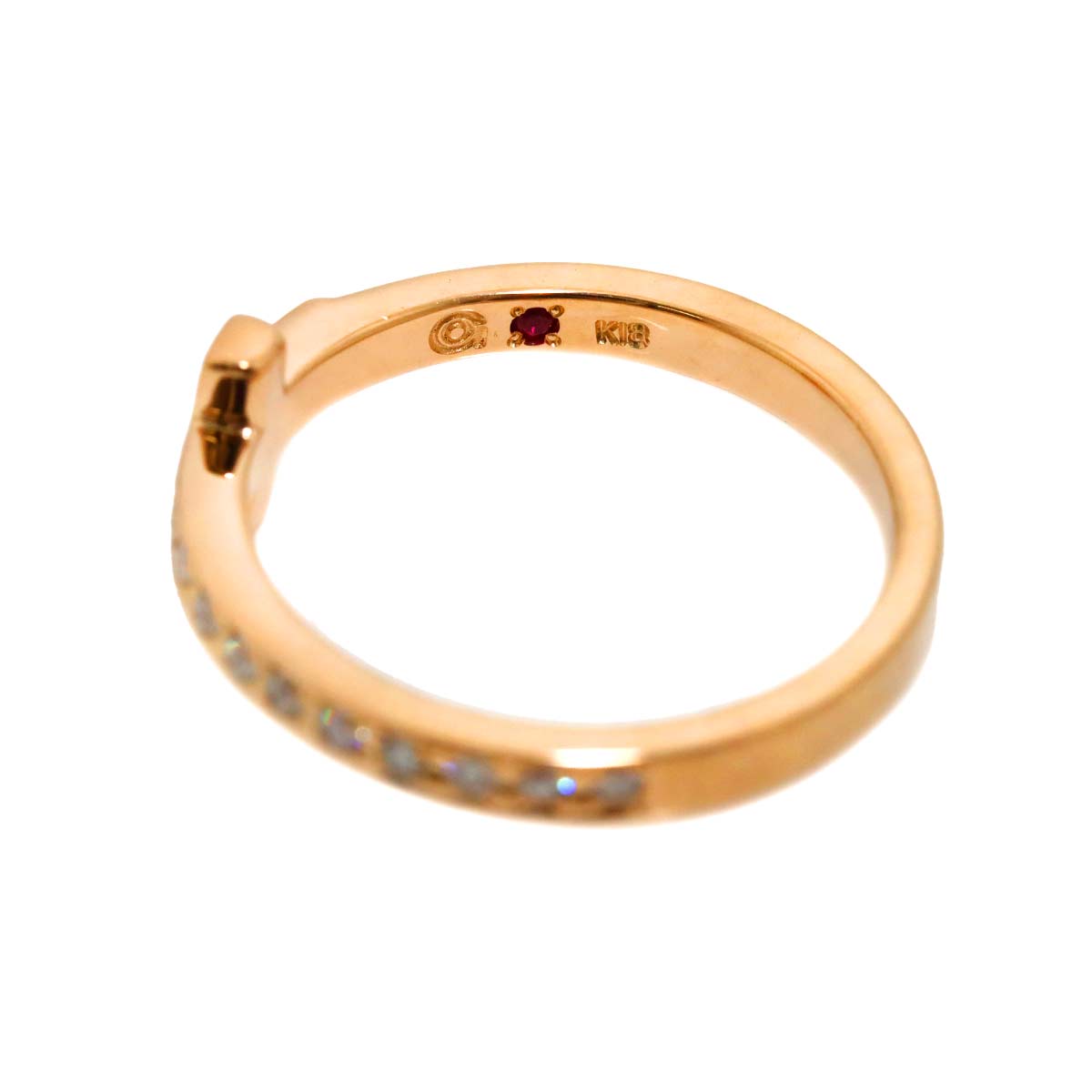 Diamond 0.20ct Ring 18K PG Pink Gold 750 Size6-6.25(US)