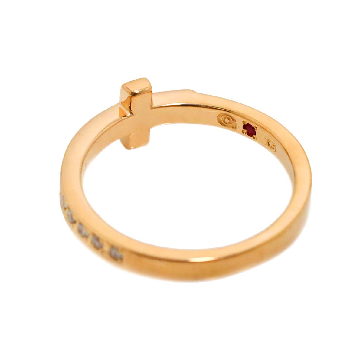 Diamond 0.20ct Ring 18K PG Pink Gold 750 Size6-6.25(US)