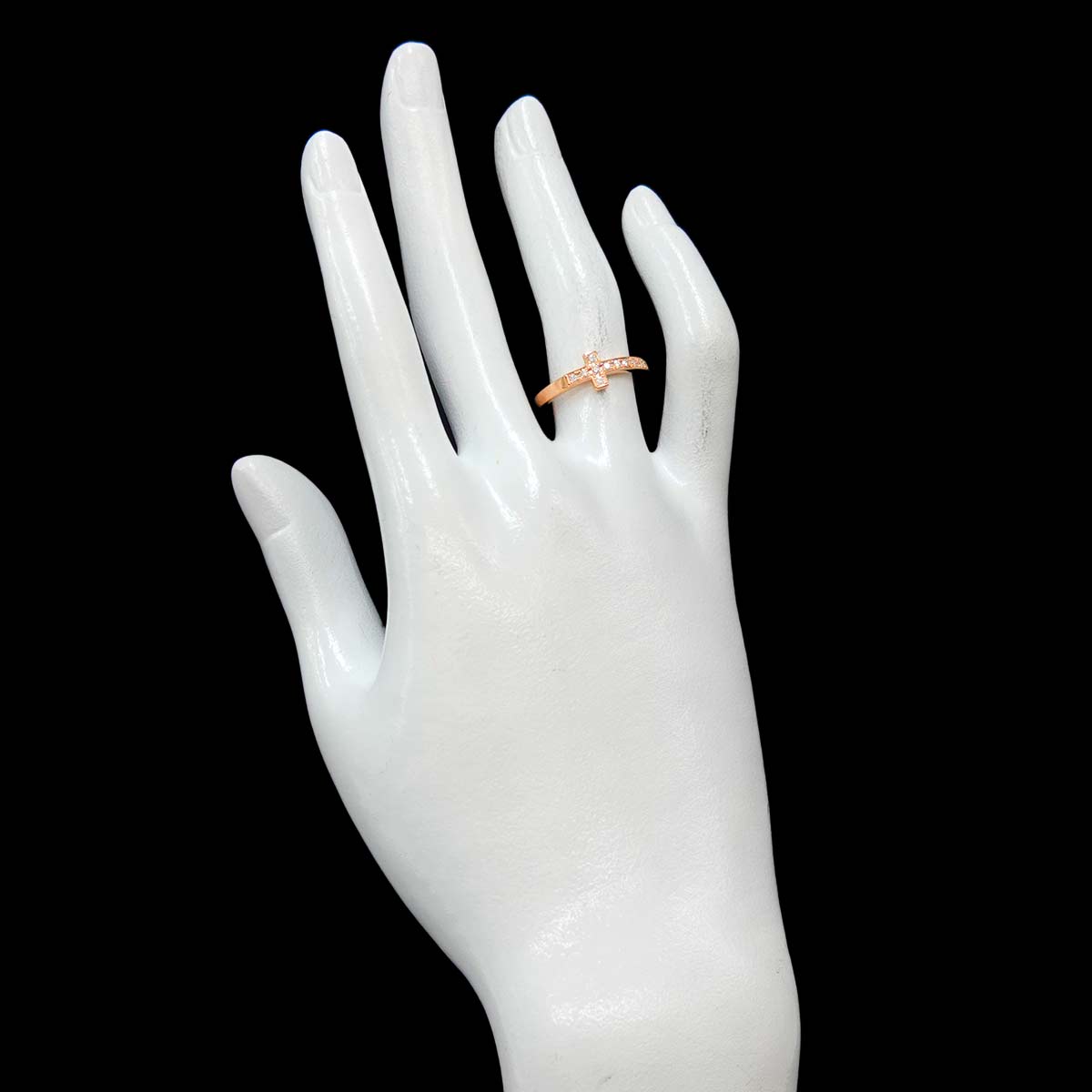 Diamond 0.20ct Ring 18K PG Pink Gold 750 Size6-6.25(US)