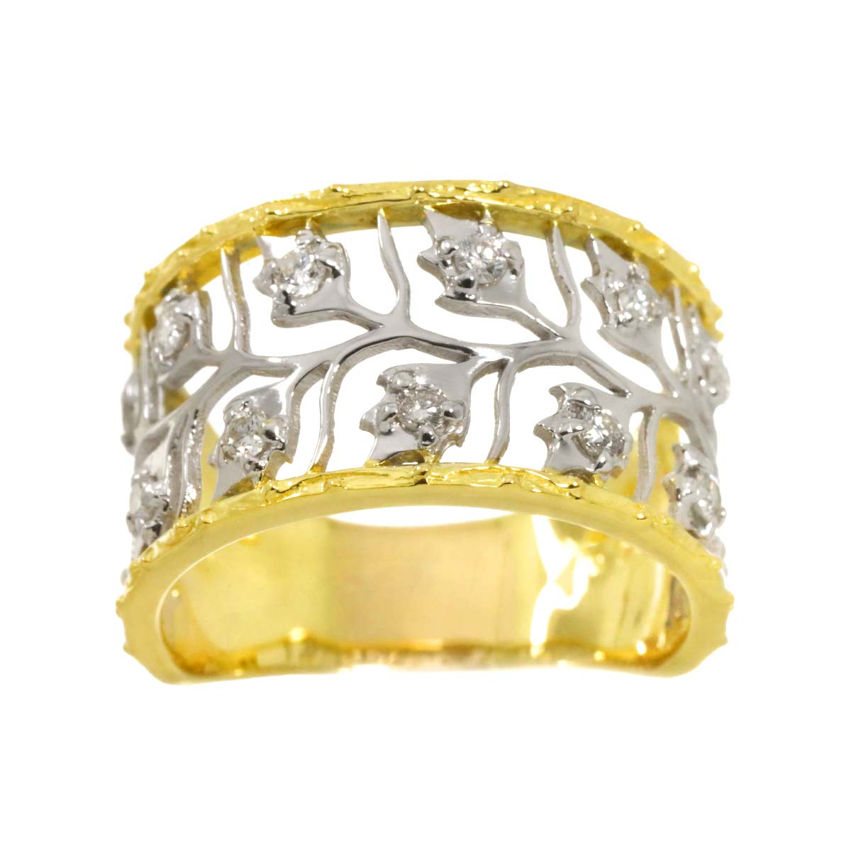 Diamond 0.33ct Ring 18K YG Yellow Gold 750 7.25-7.5(US)