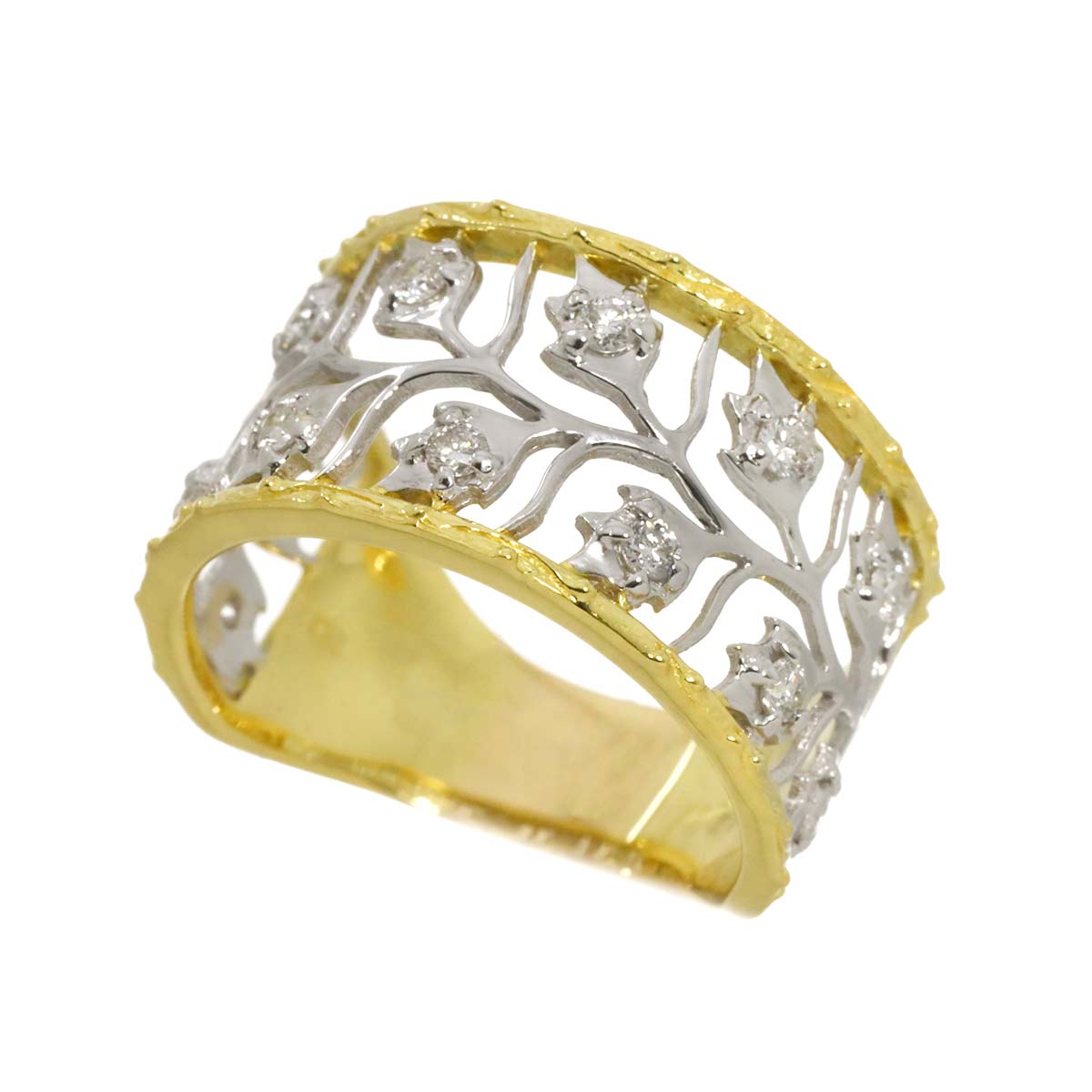 Diamond 0.33ct Ring 18K YG Yellow Gold 750 7.25-7.5(US)
