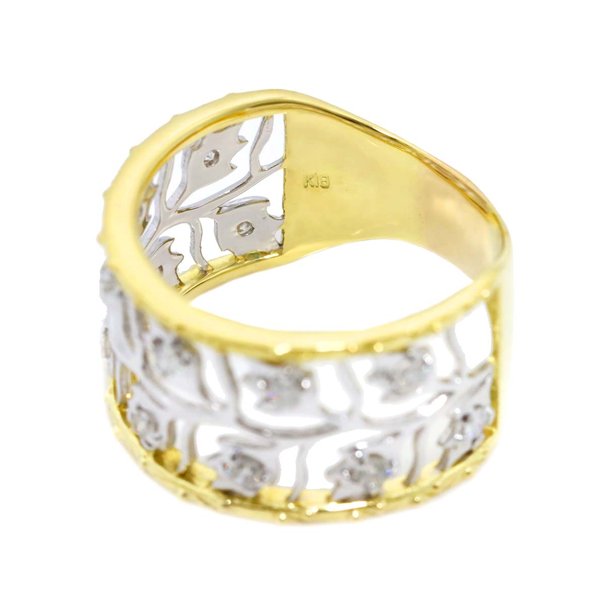 Diamond 0.33ct Ring 18K YG Yellow Gold 750 7.25-7.5(US)