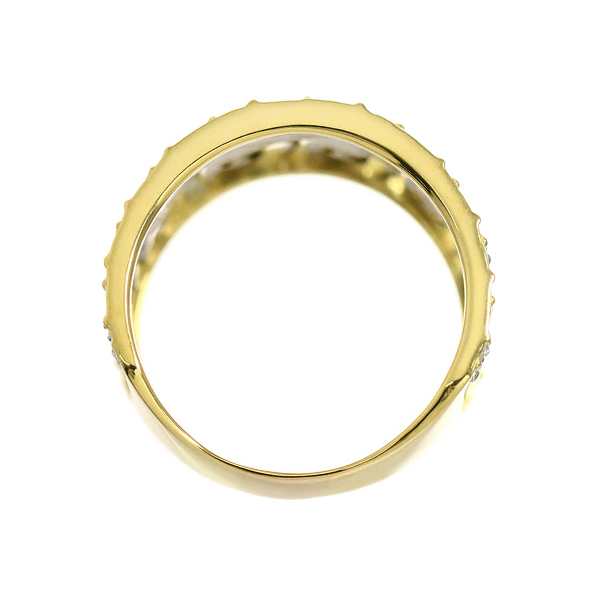 Diamond 0.33ct Ring 18K YG Yellow Gold 750 7.25-7.5(US)