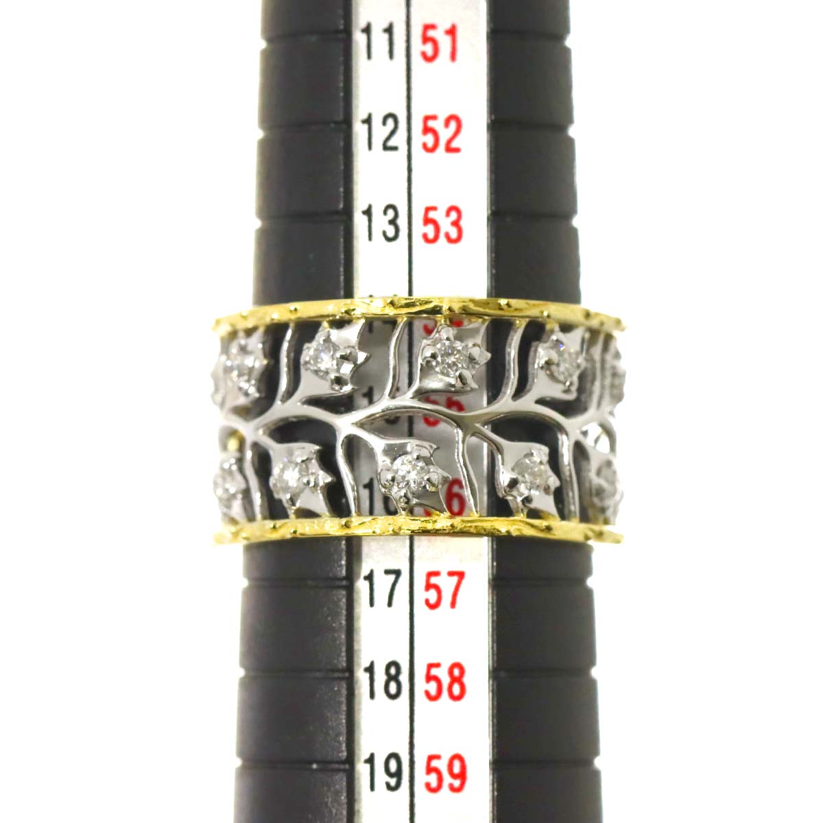 Diamond 0.33ct Ring 18K YG Yellow Gold 750 7.25-7.5(US)