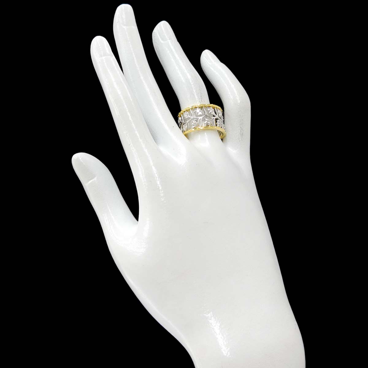 Diamond 0.33ct Ring 18K YG Yellow Gold 750 7.25-7.5(US)