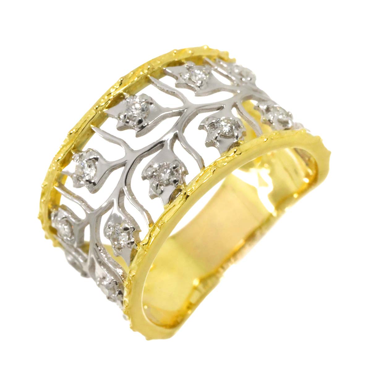 Diamond 0.33ct Ring 18K YG Yellow Gold 750 7.25-7.5(US)