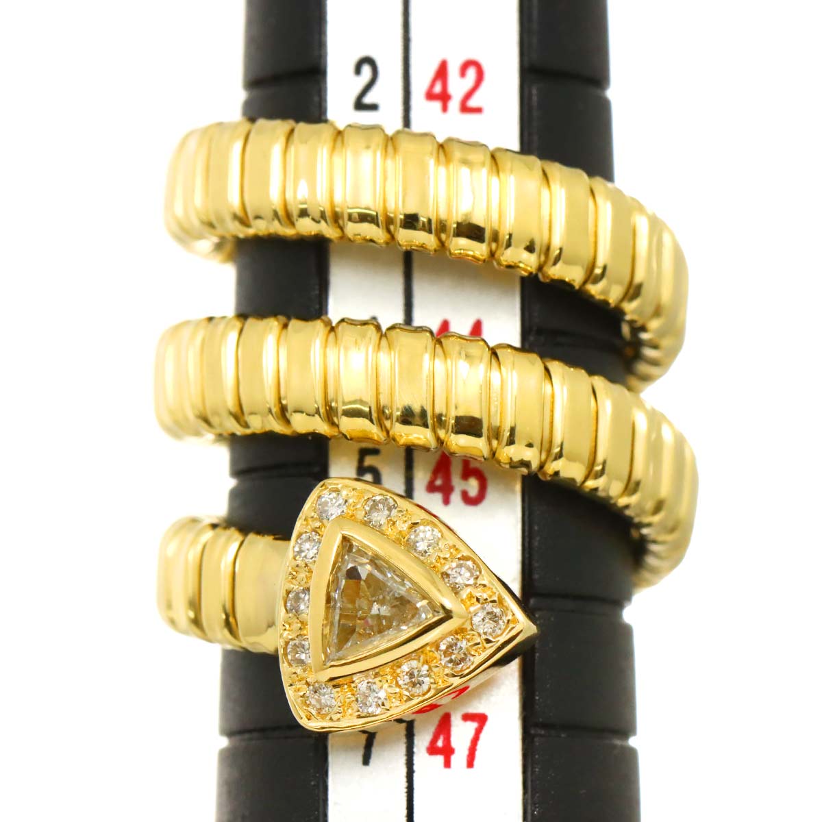 Diamond 0.20ct/0.18ct Ring 18K YG Yellow Gold 750 2.75-3(US)