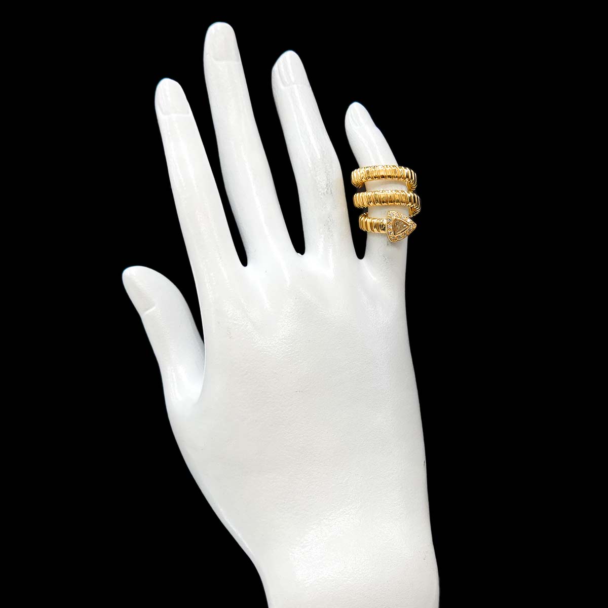 Diamond 0.20ct/0.18ct Ring 18K YG Yellow Gold 750 2.75-3(US)