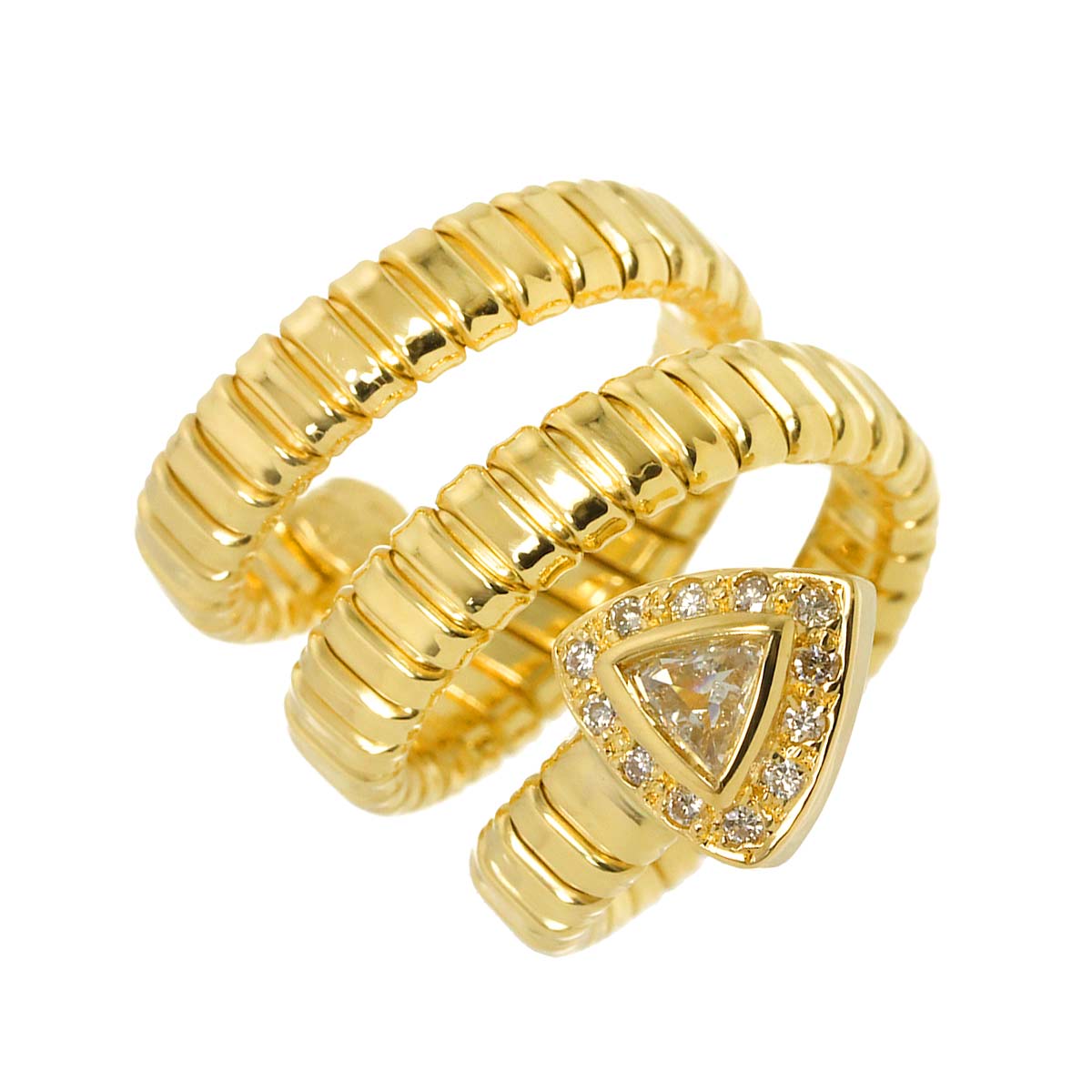 Diamond 0.20ct/0.18ct Ring 18K YG Yellow Gold 750 2.75-3(US)