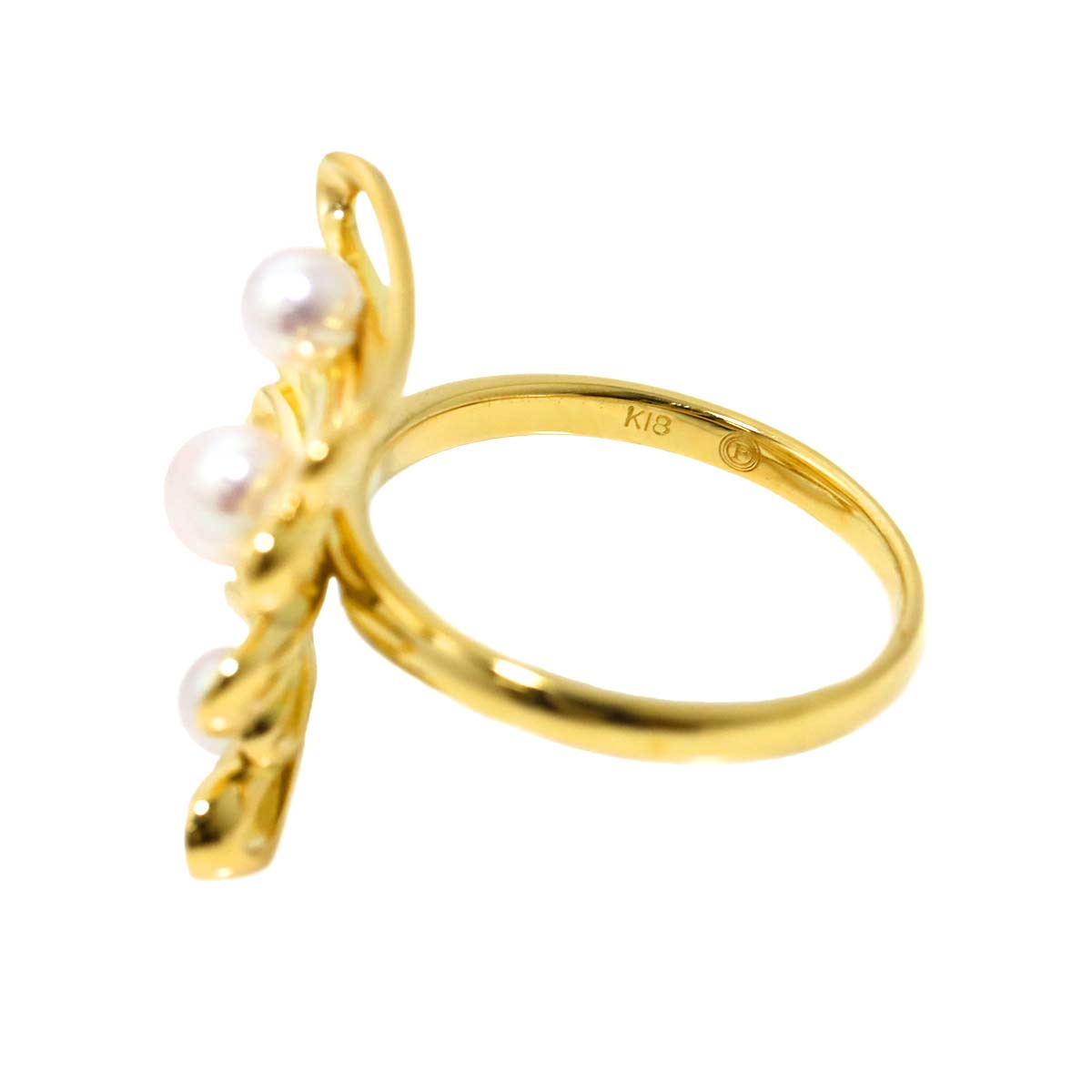 Akoya Pearl 3.3-4.4mm Ring 18K K18 YG 750 6(US)