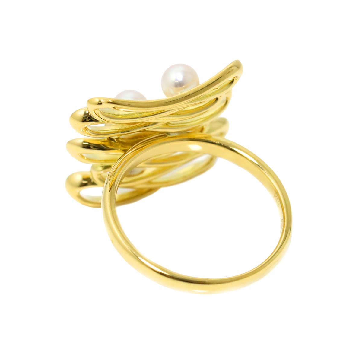 Akoya Pearl 3.3-4.4mm Ring 18K K18 YG 750 6(US)