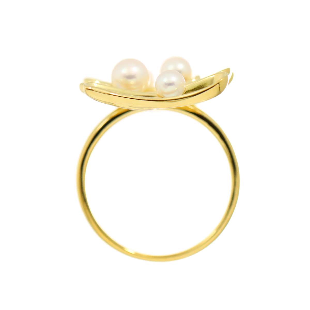 Akoya Pearl 3.3-4.4mm Ring 18K K18 YG 750 6(US)