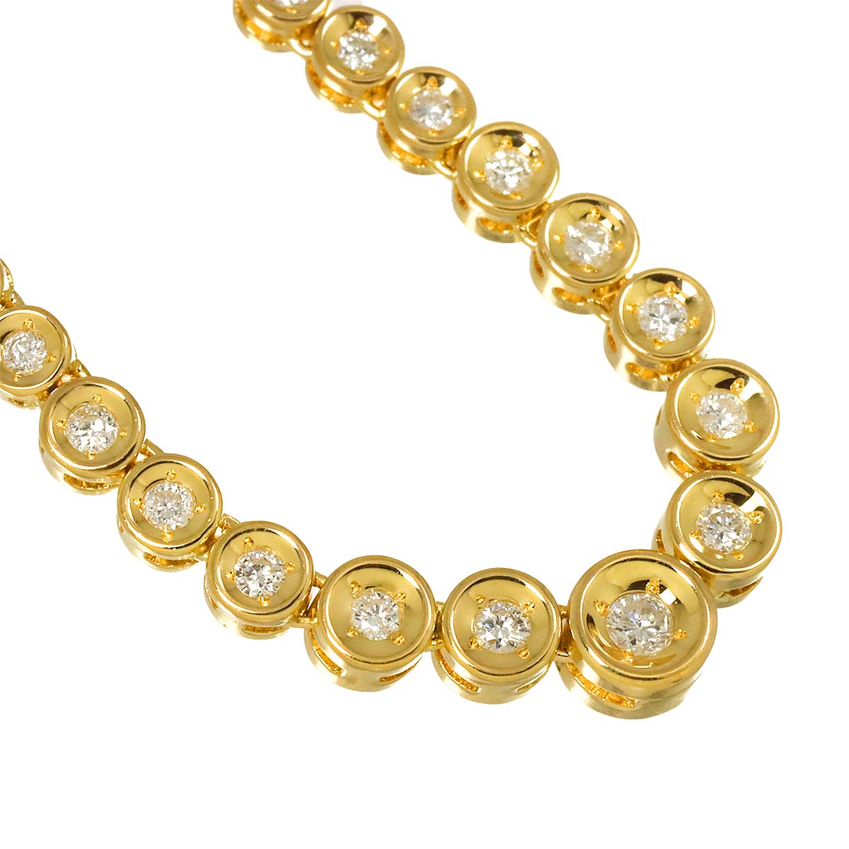 Diamond 2.09ct Necklace 18K YG Yellow Gold 750