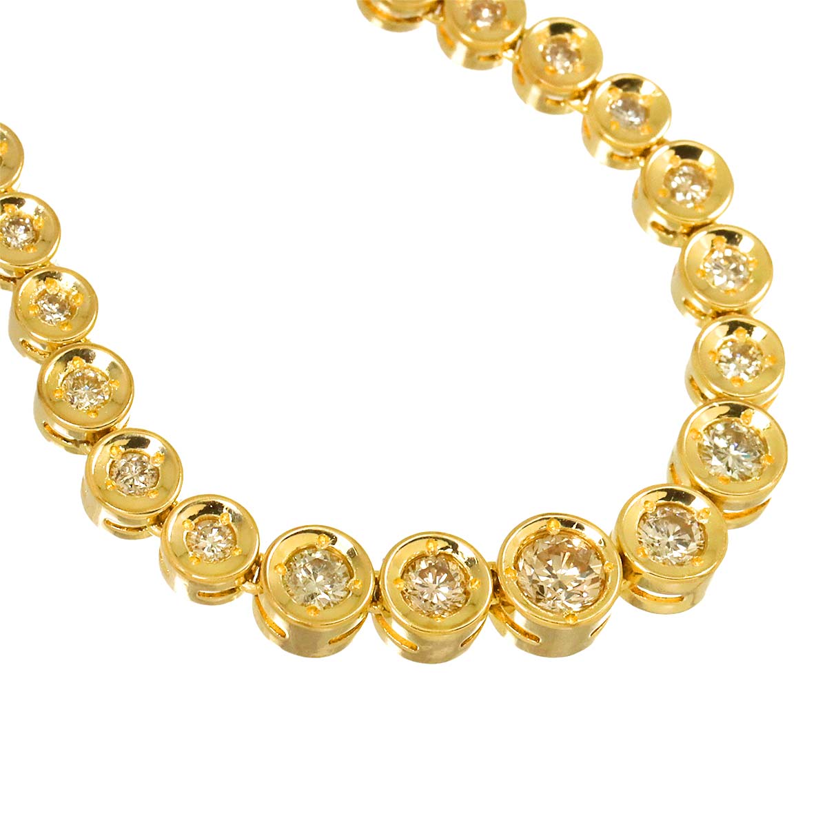 Diamond 3.10ct Necklace 18K YG Yellow Gold 750