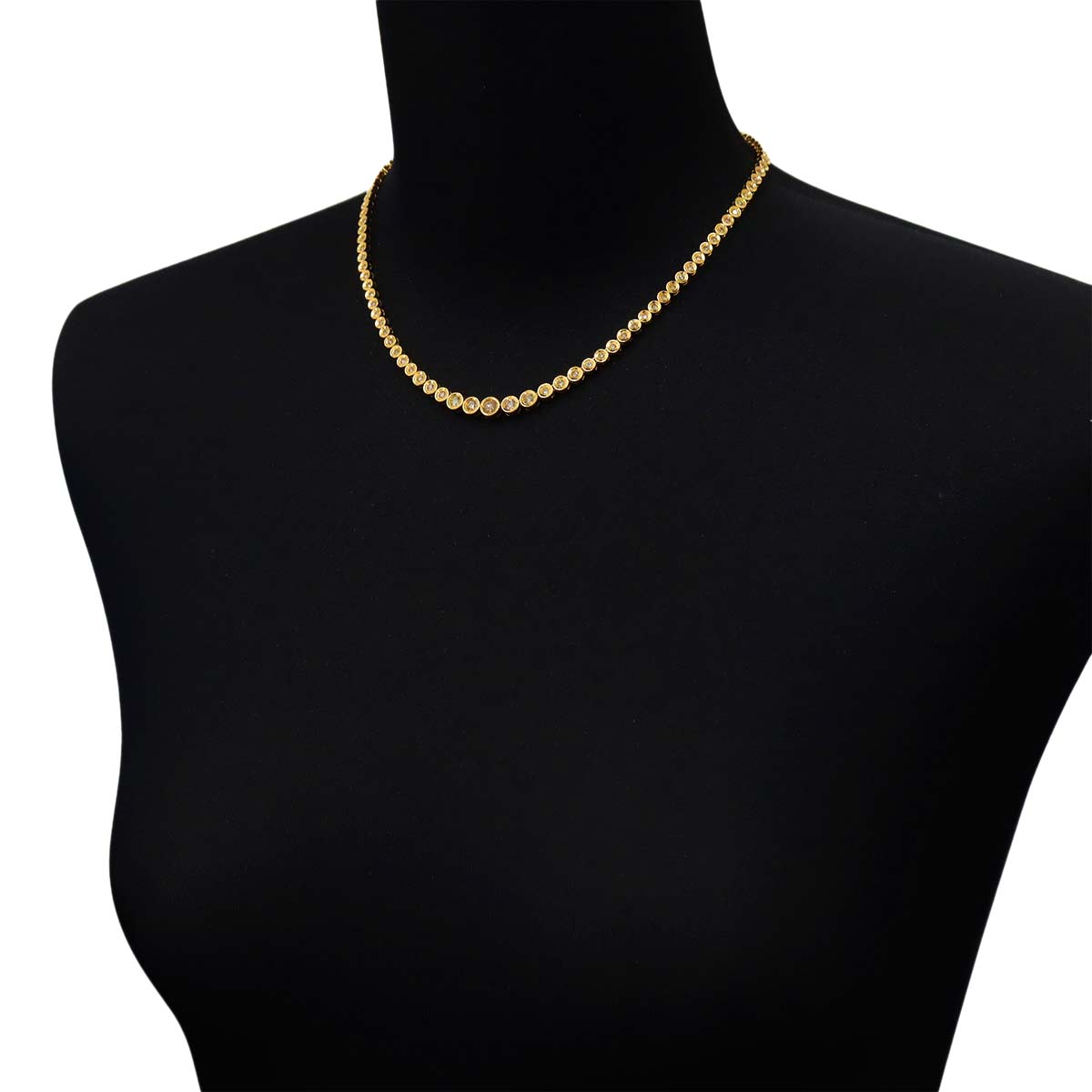 Diamond 3.10ct Necklace 18K YG Yellow Gold 750
