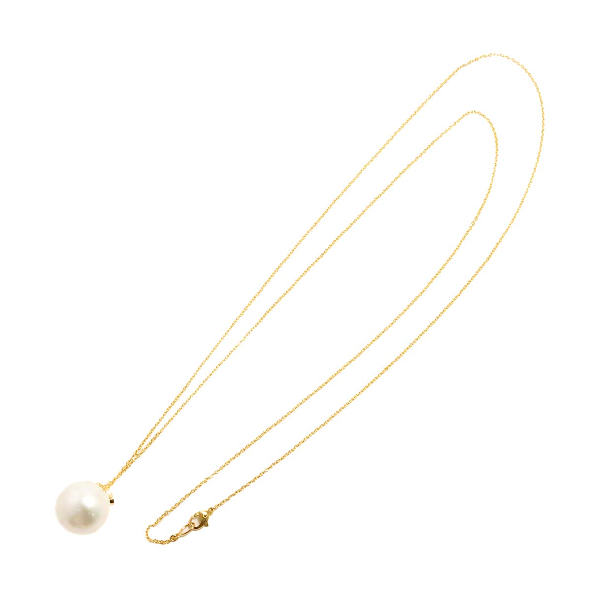 South Sea Pearl 16.7mm Diamond 0.437ct Necklace 18K YG Yellow Gold 750