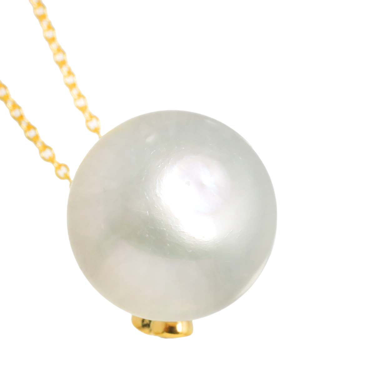 South Sea Pearl 16.7mm Diamond 0.437ct Necklace 18K YG Yellow Gold 750