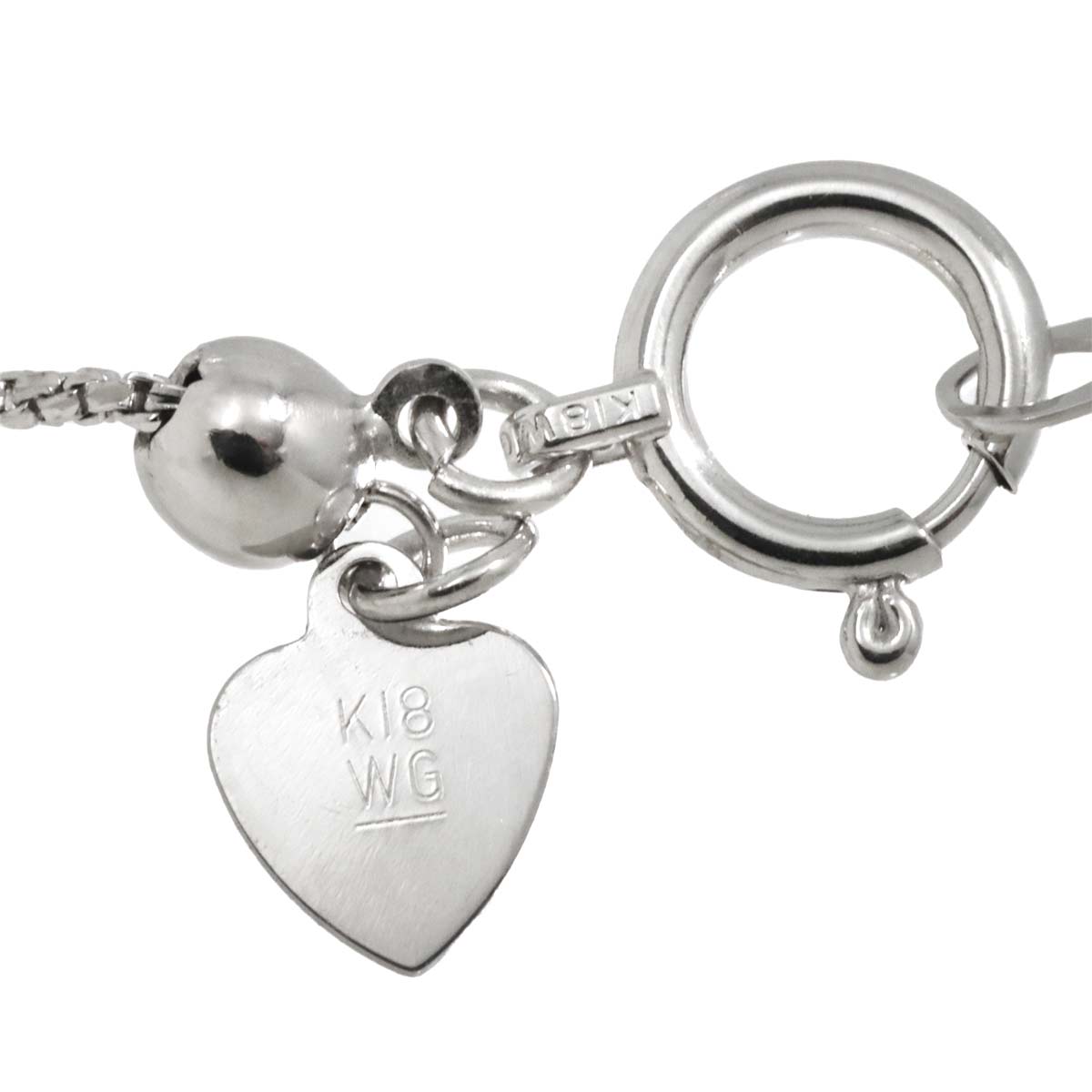 Amethyst 4.41ct Diamond 0.03ct Necklace 18K WG White Gold 750