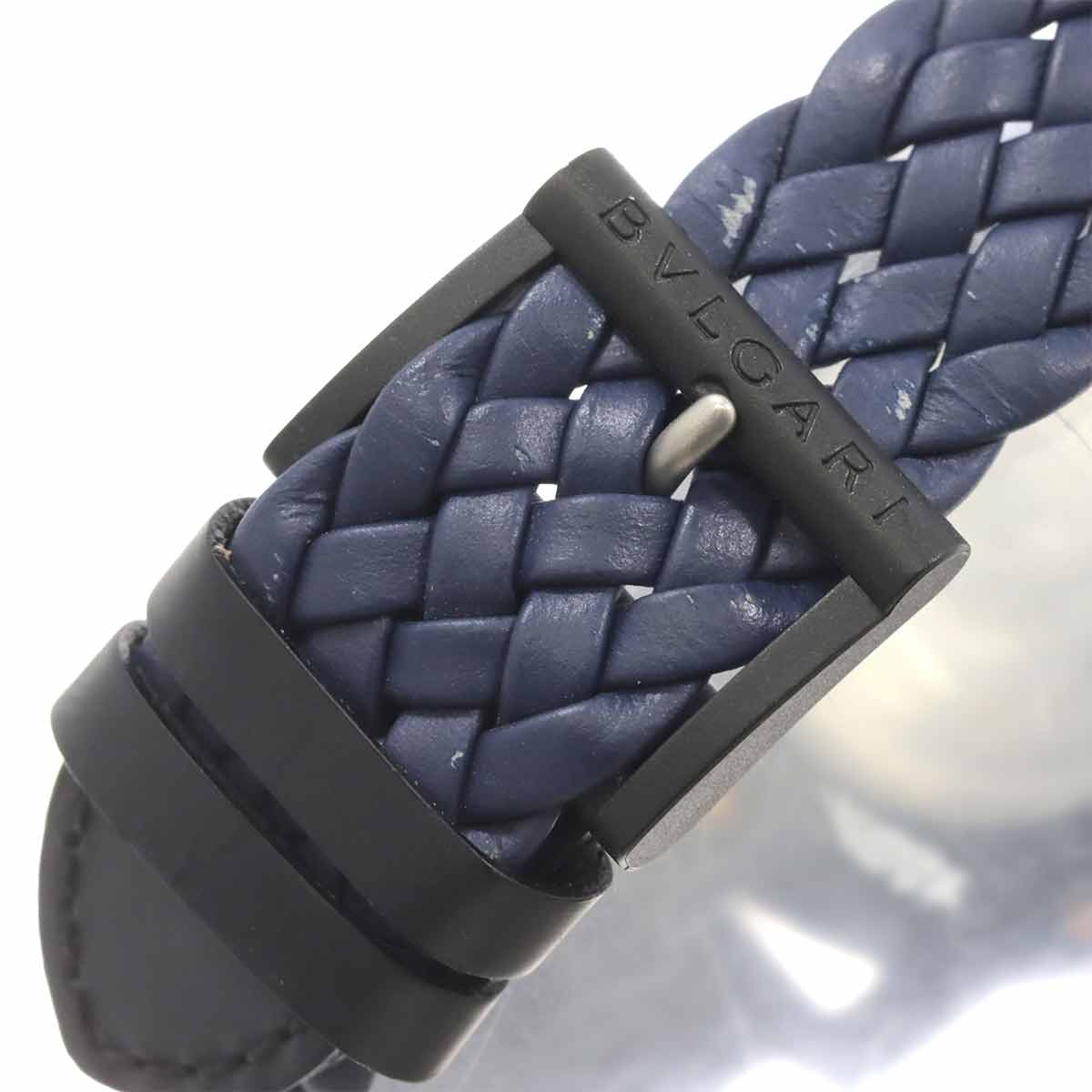 BVLGARIBVLGARI Carbon Gold BB40CL 750 YG Blue Dial Mens