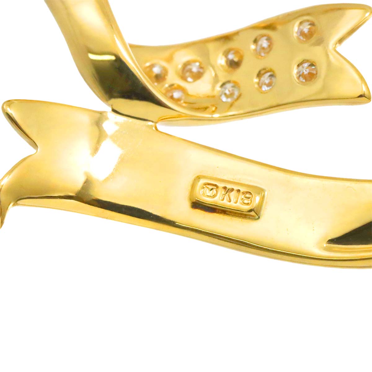 Akoya pearl 7.6mm Diamond Brooch 18K Yellow Gold 750